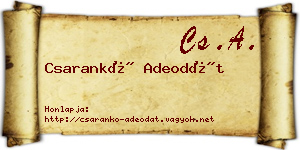 Csarankó Adeodát névjegykártya